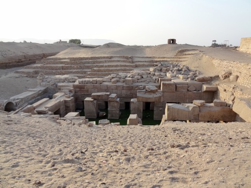 The Egyptian Osireion, located in Abydos.At the back of the Temple of Seti I (r. ca. 1290–1279 BC), 