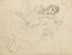 thunderstruck9: Jean Cocteau (French, 1889-1963), Marcel Khill fumant l'opium [Marcel Khill smoking opium], 20 April 1936. Pencil on paper, 23 x 29.8 cm.