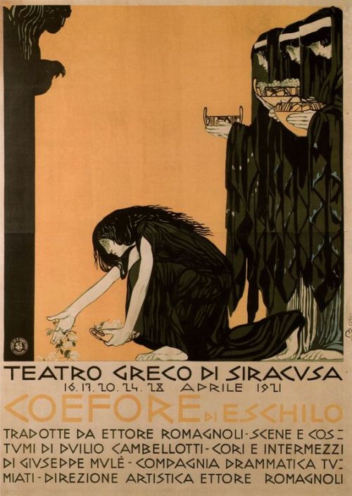 cantigasdetanjaouia:Duilio Cambellotti’s posters for early 20th century productions of ancient Greek