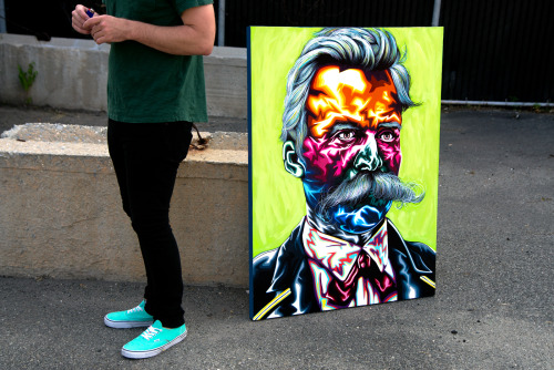 cartyisme:  Nietszche - Acrylic Ink on 36x 48 in. Wood Panel. Human All Too Human. Thanks to BKLNYC 