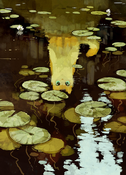 sssscomic:  I got a sudden urge to draw some water lilies (or rather their leaves,