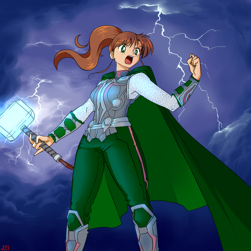 dramalibrarian:  firecloud42:  Sailor Avengers drawn by JEI  So much awesome.…Would