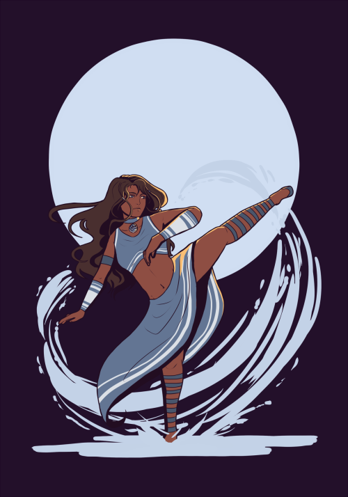windbison:cielly-art:Did you ever pictured Katara waterbending like a dancer under the moonlight? Be