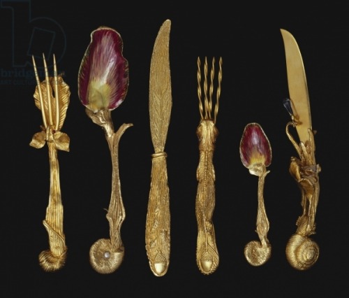 jawsomejaba:Salvador Dali silver-gilt cutlery, 1957