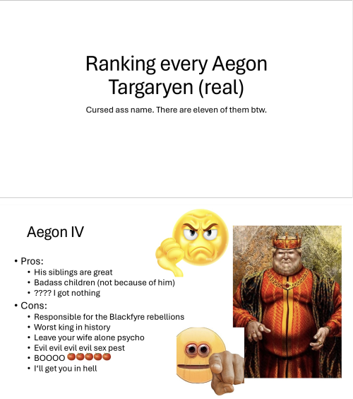 Ranked Every Aegon Targaryen Instead Of Working On My Thesis :)