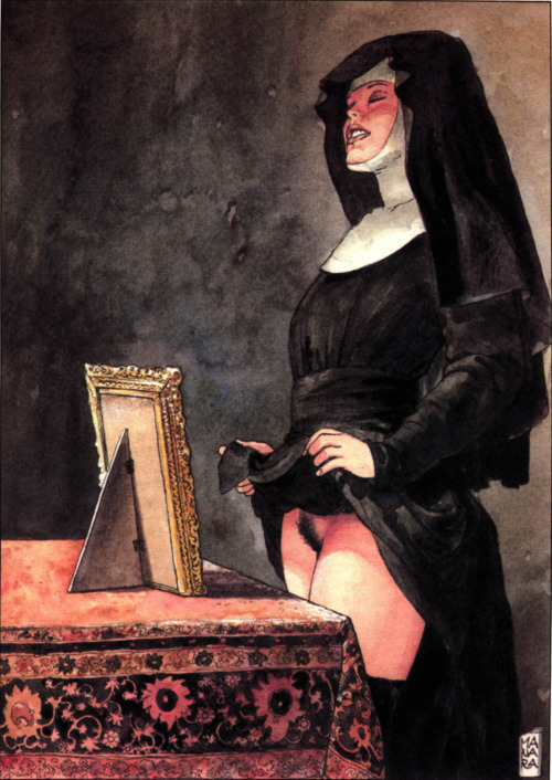 weshuffor:  The Nunsploitation of artist MIlo Manera 