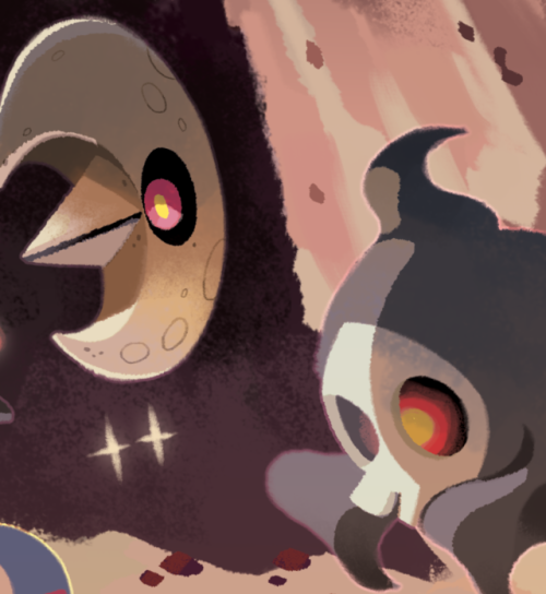 theriaque:my preview for the @pkmguildzine Pokemon Guild Zine! what could these haunting Pokemon be 