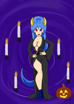 My sweet Chan dressed as the Mistress of Darkness~ &lt;3 &lt;3 &lt;3