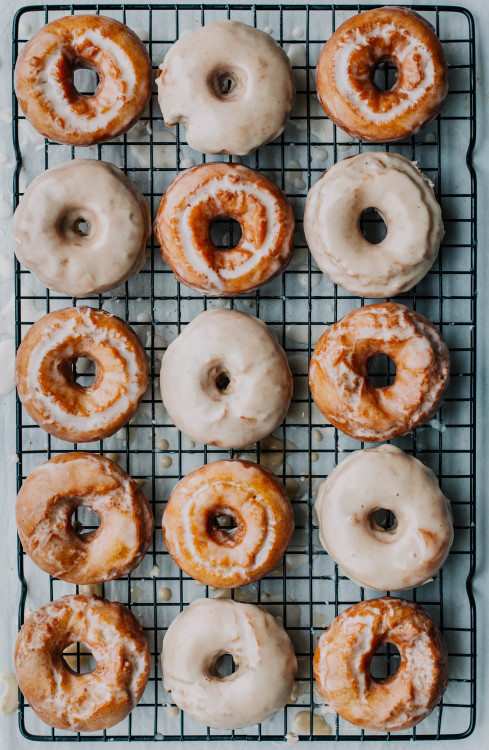 sweetoothgirl: Sour Cream Cake Donuts with Maple Brown Butter Glaze