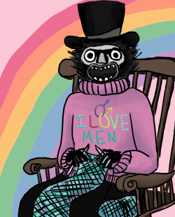 theawesomeadventurer:  ab-draws: he protects me  all my pride posts this month so far have literally been the babadook 