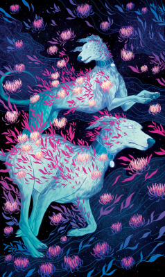 lightgreyartgallery: Canes Venatici – @jenbartel Partnership - Collaboration - Shared Vision Canes Venatici depict the two hounds of Boötes the Herdsman, Asterion, and Chara, as they pursue Ursa Major, the Great Bear, across the night sky. Similar