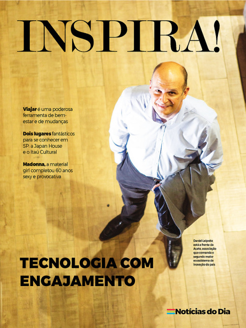 Caderno Inspira, do jornal Notícias do Dia, destaca a trajetória do presidente da ACATE, Daniel Leipnitz, de dedicação ao setor e à entidade que representa o ecossistema catarinense de tecnologia.