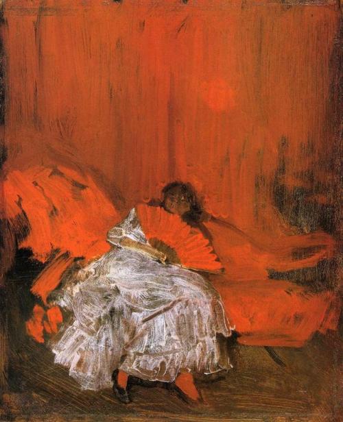 artist-whistler: Red and Pink The Little Mephisto, James McNeill Whistler Medium: oil,canvas