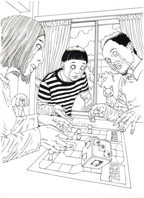 Board games with family?Original drawing by Shintaro Kago is available!