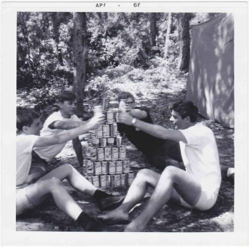 April 1966. Verso: Ft. Lauderdale, Florida. Seminole campground. Dick Dahl &amp; Rick Jorgensen.