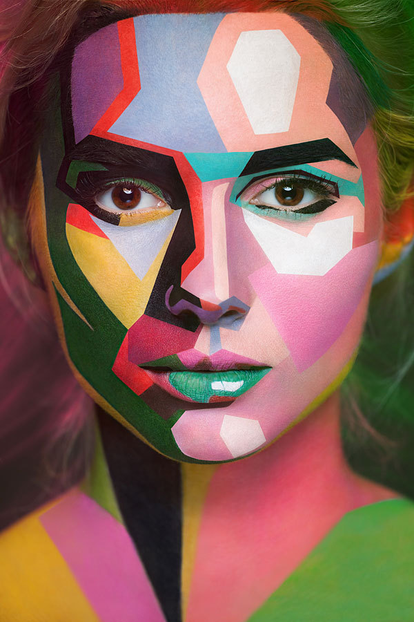 Painted faces by Valeriya Kutsan (here and here)