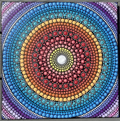 misterlemonzafterlife:  blue–folder:Rainbow mandala, me, acrylic, 2021 https://MisterLemonzAfterlife.tumblr.com/archive