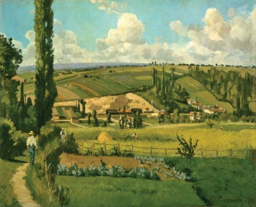 Landscape in Les Pâtis, Pontoise, by Pissarro, 1868.