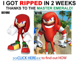 sonicthehedgehog:  It’s Monday Motivation time with Knuckles. Get the body you want today with just 50 rings and the Master Emerald.