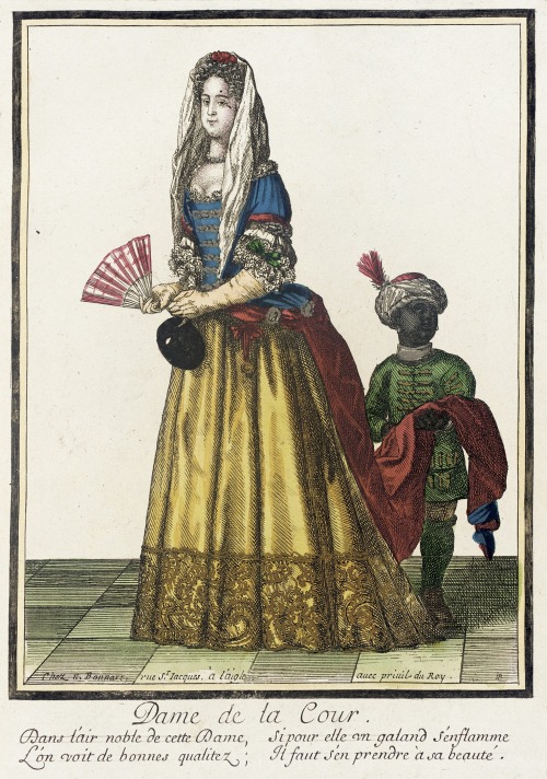 Dame de la Cour from “Recueil des modes de la cour de France” by Nicolas Bonnart 1678-93