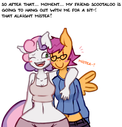 somescrub:  asknudistsweetiebelle:  Scoots: Let’s maybe forget about the part where I seen your butt.   http://asknudistsweetiebelle.tumblr.com Remember to follow~! This’ll be the last link~  x3! Cute~