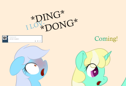 ask-leo-pony:  &lt;Leo&gt; *Hits head in the pillow, multiple times* (&lt;Mod&gt; Yeah, my doorbell does that sound D:)  xD! Poor Leo &lt;3
