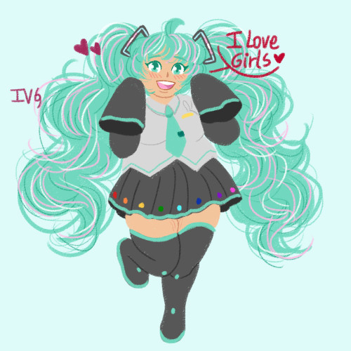 orquidia:miku but she is gay and chubby…. ;;