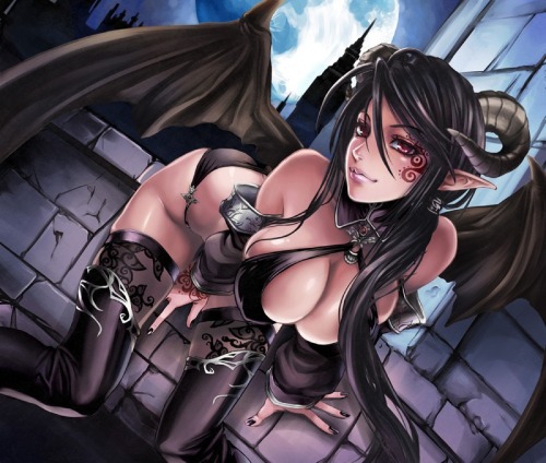 fallen–fighter:  Succubi Tiny horns, bat-like wings, and a sinuous tail betray the demonic nature of this alluring woman. Among the demon hordes, a succubus can often rise to incredible heights of power through her manipulations and sensual charms,