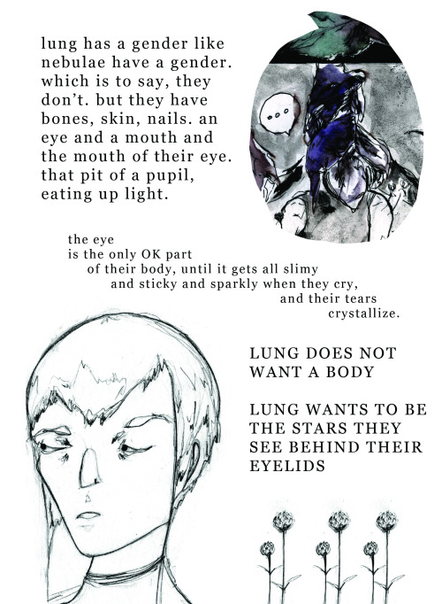 &ldquo;phosphene and milk” is a character development zine for my comic, MORPHO + BELLFLOW