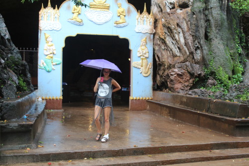 Best friend standing in front of the temple. Was a bit rainy that day