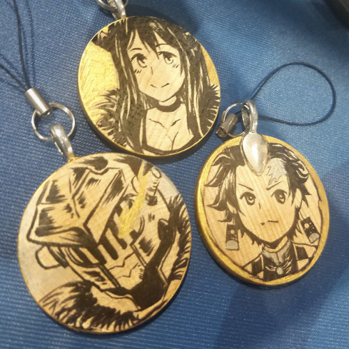 Some keychain commissions I did while tabling at Anime Expo!