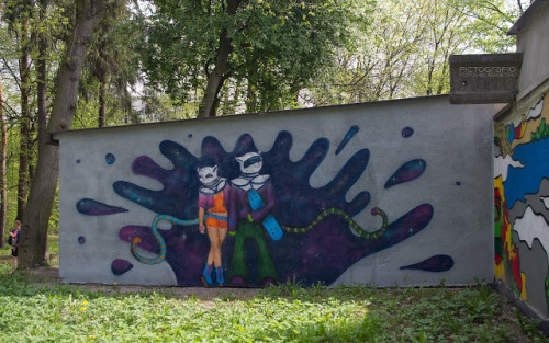 Cat people Mural &ldquo;Cats&rdquo; designed and painted by Katarzyna Czerniawska in Park So