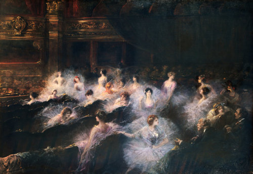 balletwarrior:  Some things in ballet never change. An Interval at the Opera - Georges Jules Victor 