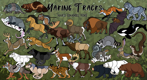 Making Tracks - a new hard enamel pin series depicting North American mammals - is live!33 different