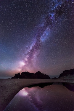 tect0nic:  Reflection of the Galaxy | Pfeiffer Beach, California by Ali Erturk via 500px. 