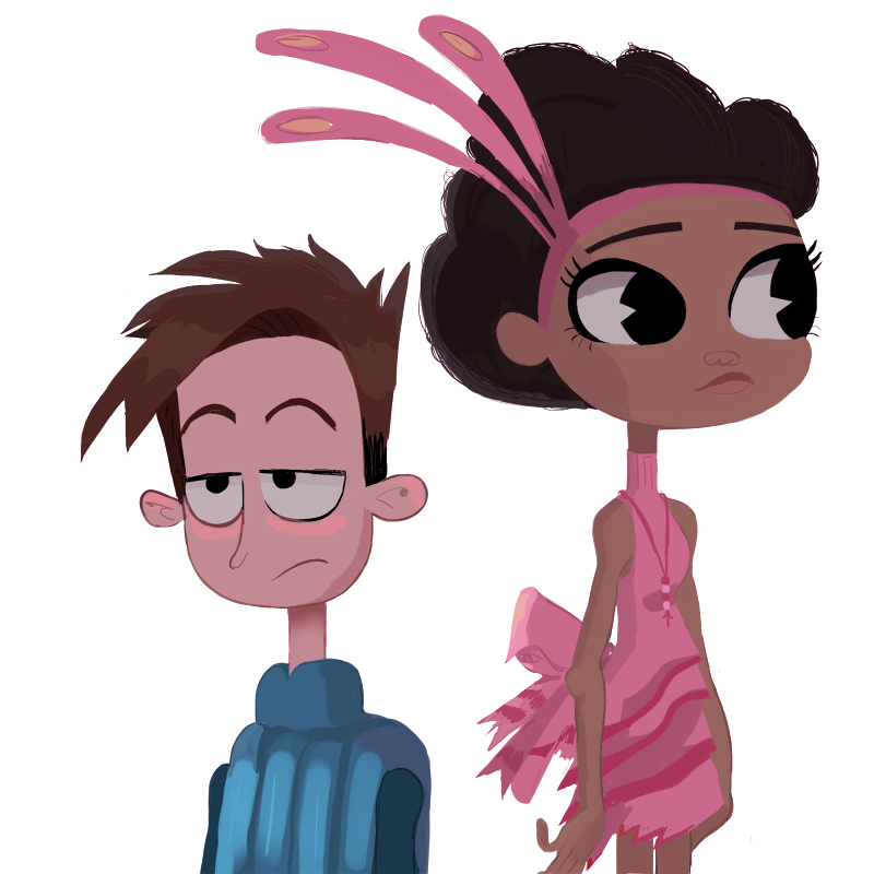 shpdoinkle:  shay and vella from broken age i doodled a few days ago 