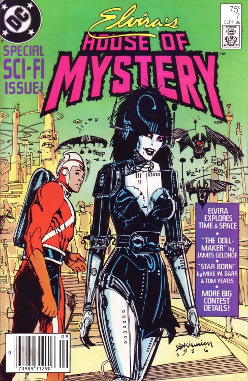 comicblah: Elvira’s House of Mystery #7 cover by Bill Sienkiewicz!