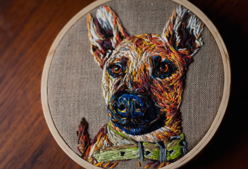 itscolossal:  Flowers Embroidered on the Strings of Vintage Rackets and Other Thread Artworks by Danielle Clough