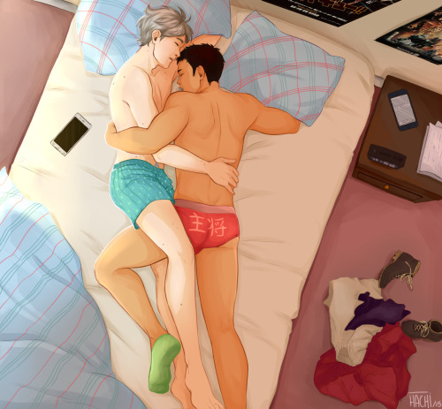 Porn photo hachidraws:    sleepy Sunday mornings（=´∇｀=） (can