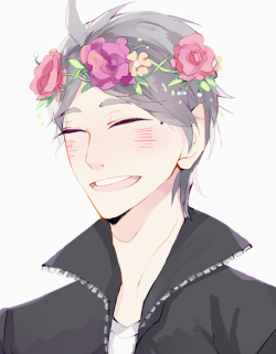 ryuucae:    suga-san and flower crowns! (°∀°)b