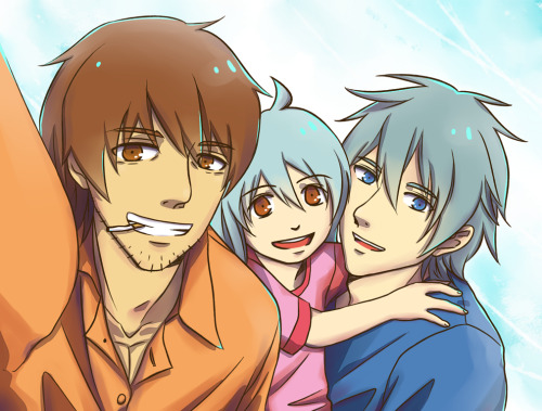 Late birthday present for mahathecat, Motomi&rsquo;s family selfie! :&rsquo;D Ahh how I miss drawing