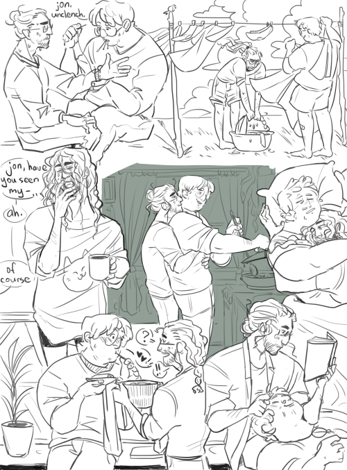 nihhon:sketch sheet of jonmartin doing…. absolutely whatever during their scotland vacation, just be