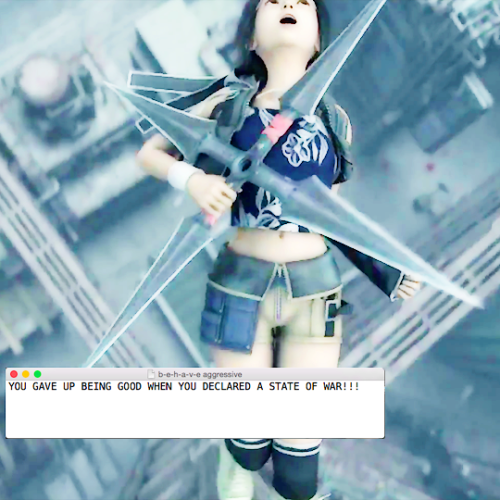 tiiifa:daisyridleys:you gave up being good when you declared a state of war! // a fanmix for yuffie 
