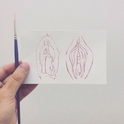 Ismaelguerrier:  “Guadalupana (St. Mary) &Amp;Amp; Vagina.”  (Acrylic On Paper)
