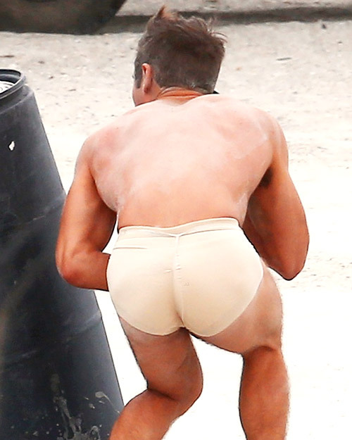 famousmeat:  Zac Efron shows ass in underwear, bends over &amp; fondles bulge