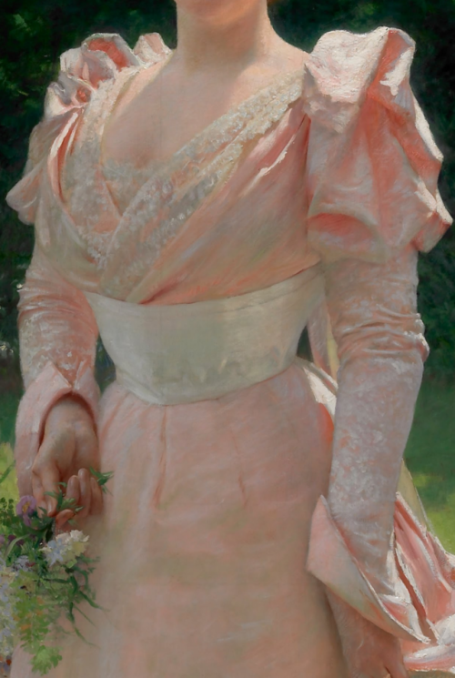 closeupofpaintings:Vlaho Bukovac - Mrs Richard Le Doux, 1892 (detail), oil on canvas