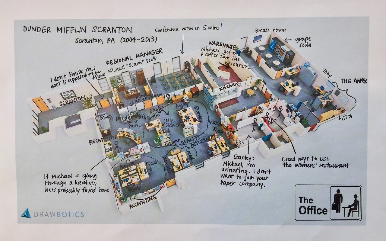 A map of Dunder Mifflin Scranton. : DunderMifflin