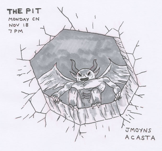 The Pit promo art by storyboard artist Jesse Moynihan from Jesse: Tune in Monday