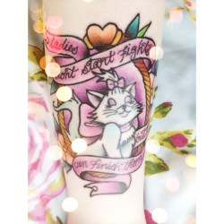 rosynightmares:  Marie!💖 This is the first tattoo I’d say was painful. I was such a wimp the whole session. But I love her to pieces and this photo doesn’t even do her justice. #marie #aristocats #tattoo #disney #ink #ouch