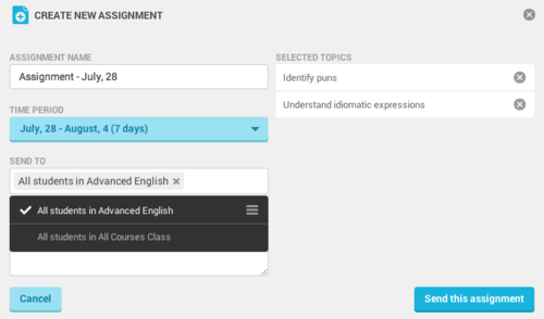 how to send assignment in quipper